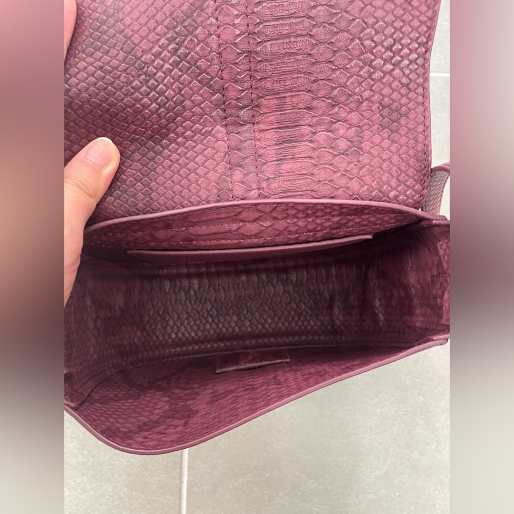 Calvin Klein Burgundy Red Leather Python Snakeski… - image 6